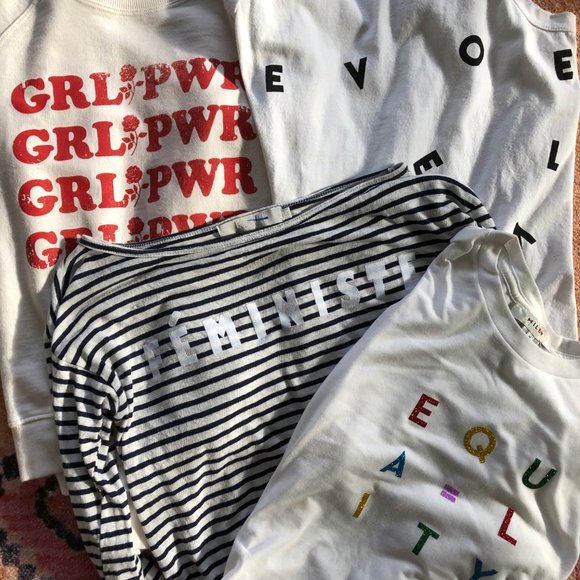 REVOLVE KAIN Label Sabine Striped Feministe Tee Shirt - Picture 5 of 5